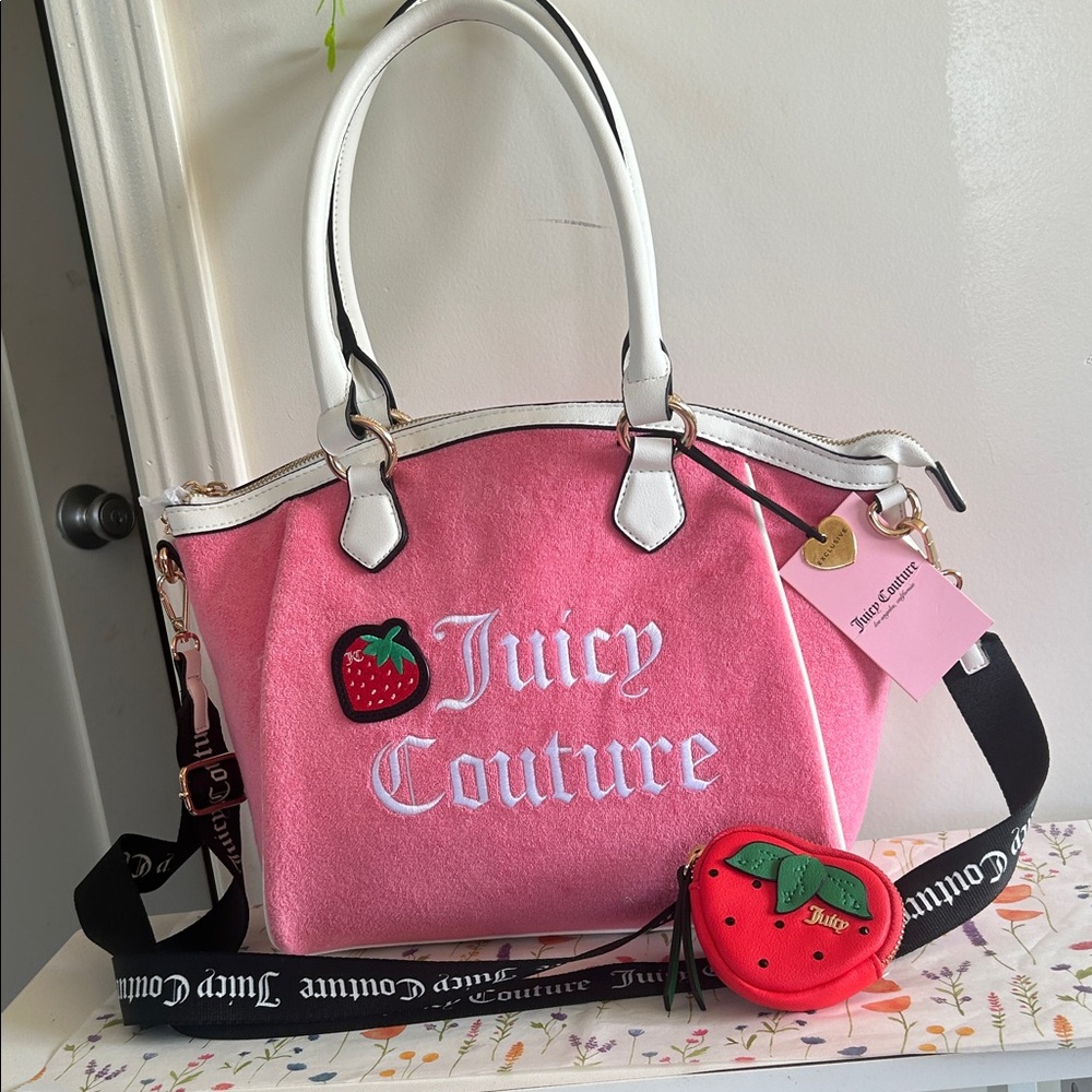 SALE Juicy Couture sweet and juicy exclusive Pink strawberry purse with coin bag